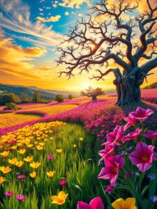 A Kaleidoscope of Vibrant Colors in Nature – free AI stock image