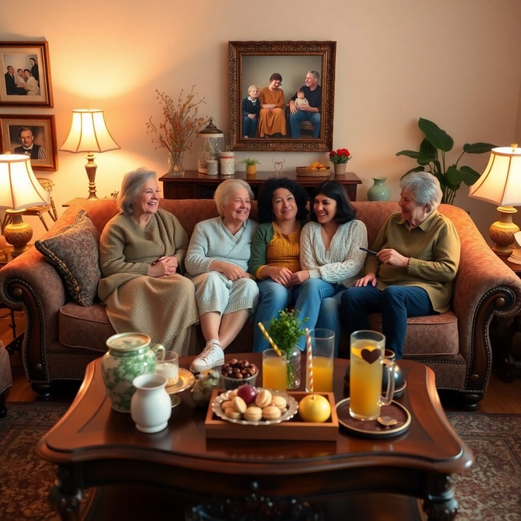 A Loving Family Gathering at Home – free AI stock image