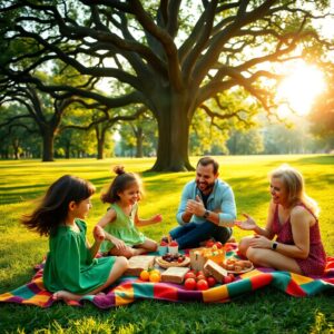 A Loving Family Gathering in the Park – free AI stock image