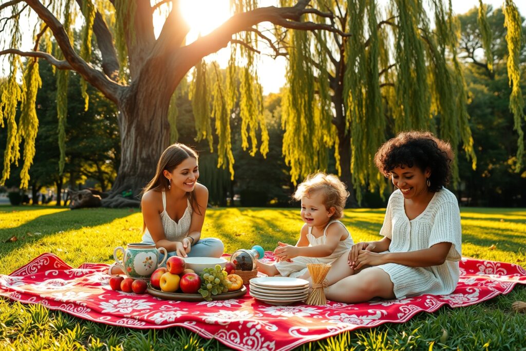 A Loving Family Picnic in the Park – free AI stock image
