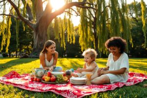 A Loving Family Picnic in the Park – free AI stock image