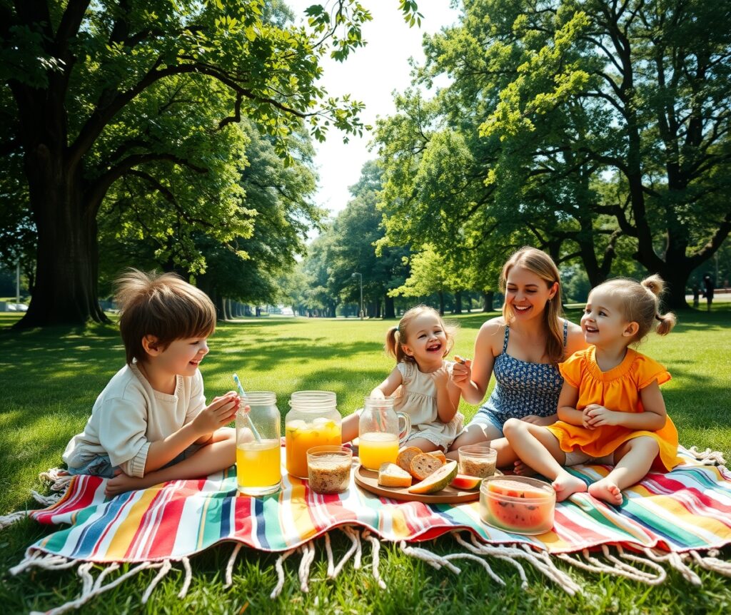 A Loving Family Picnic in the Park – free AI stock image