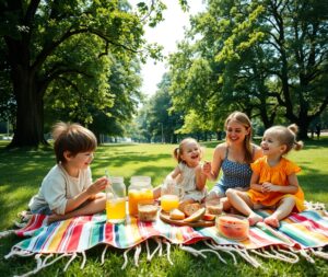 A Loving Family Picnic in the Park – free AI stock image