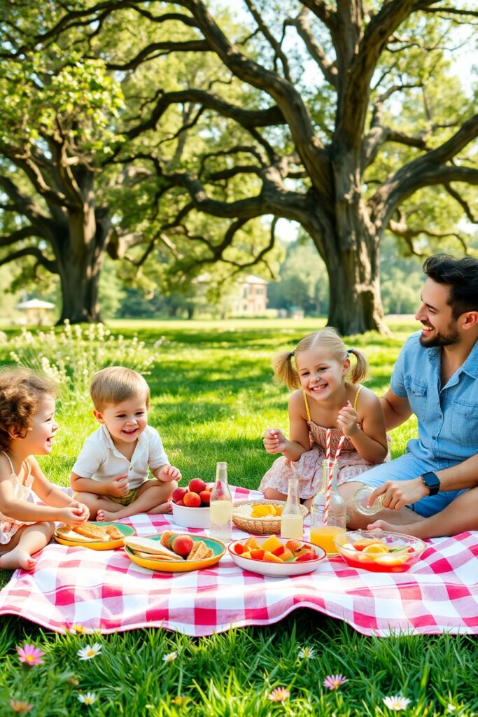 A Loving Family Picnic in the Park – free AI stock image