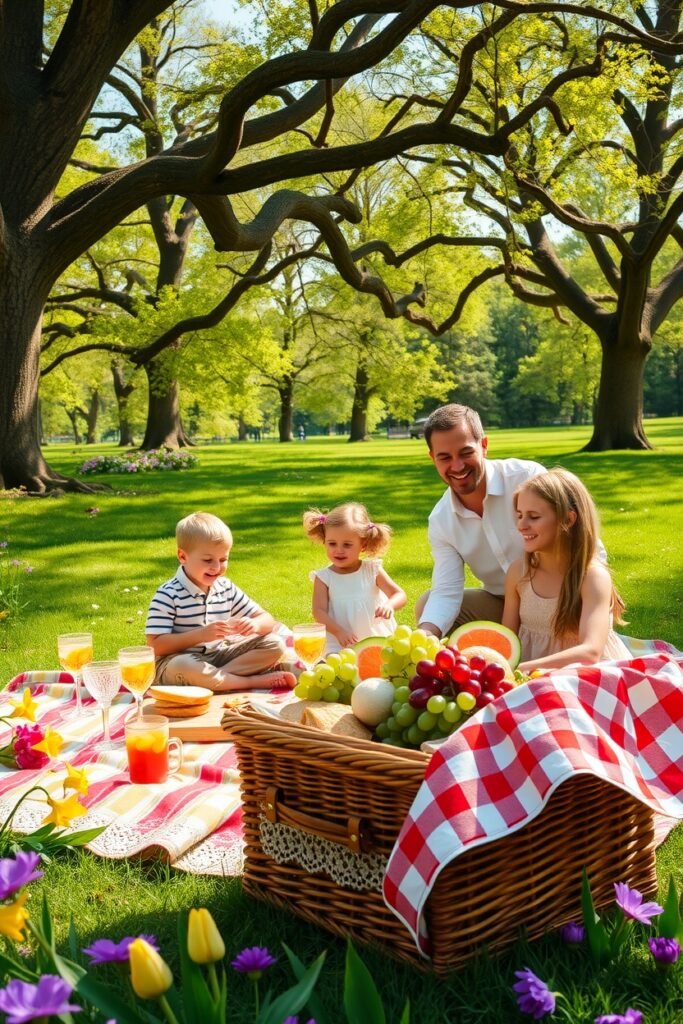 A Loving Family Picnic in the Park – free AI stock image