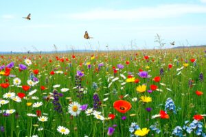 A Meadow of Colorful Blooms in Spring – free AI stock image