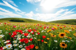 A Meadow of Colorful Blossoms in Bloom – free AI stock image