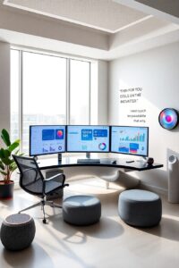 A Modern Workspace with Innovative Tech – free AI stock image