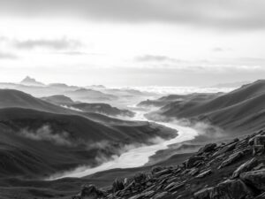 A Monochrome Abstract Landscape – free AI stock image