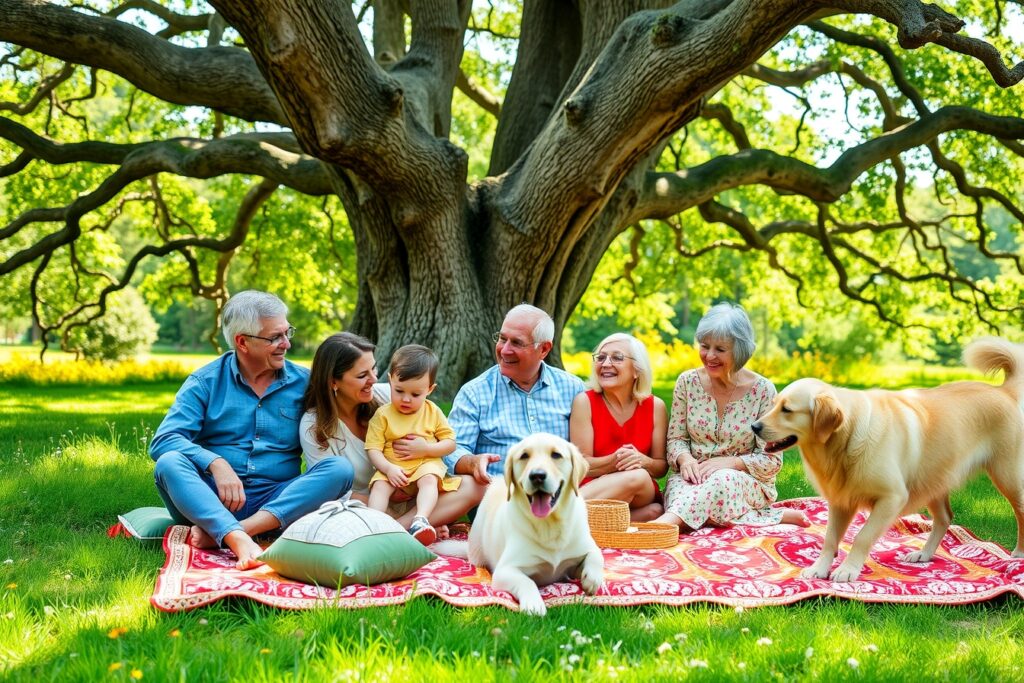 A Multigenerational Family Gathering in Nature – free AI stock image