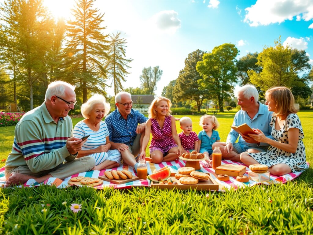 A Multigenerational Family Gathering Outdoors – free AI stock image