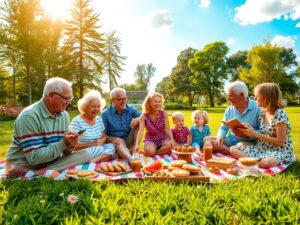 A Multigenerational Family Gathering Outdoors – free AI stock image