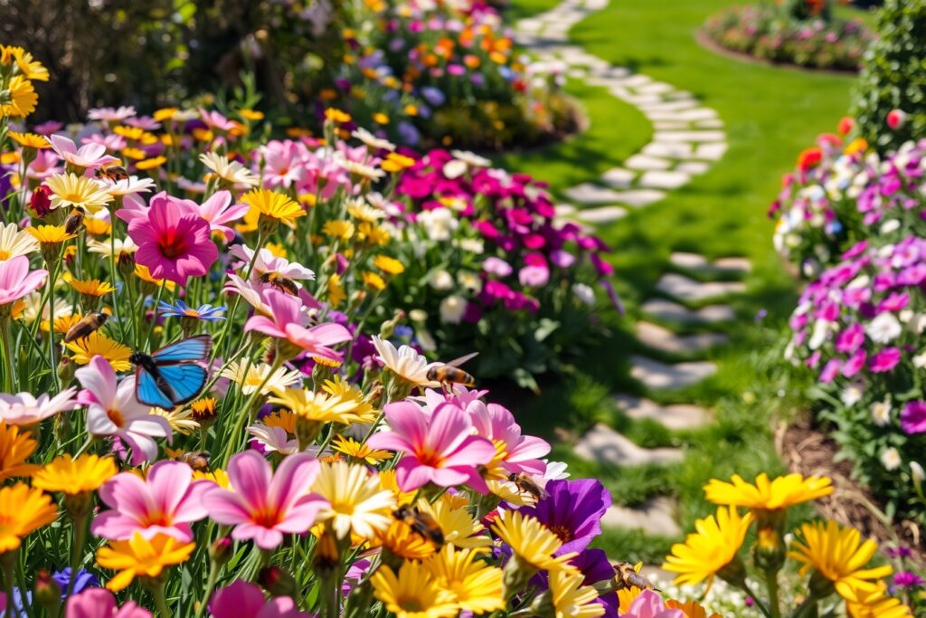 A Radiant Garden of Blossoming Flowers – free AI stock image