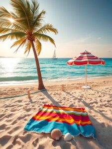 A Serene Day at the Beach – free AI stock image
