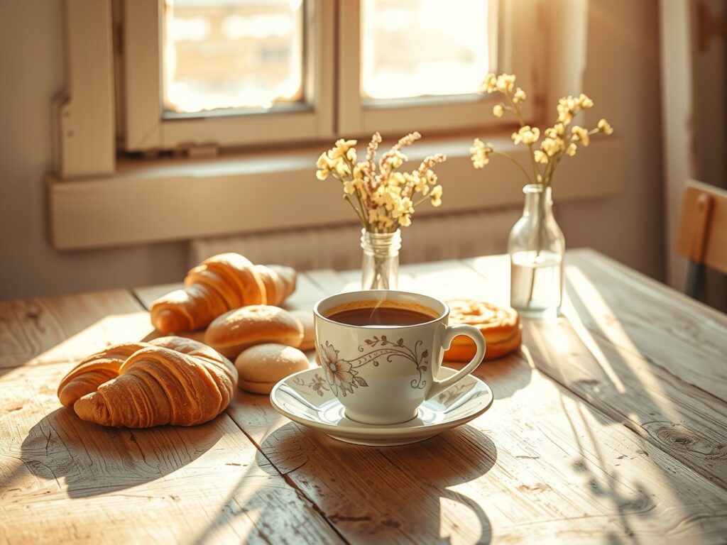 A Serene Morning Coffee Ritual – free AI stock image
