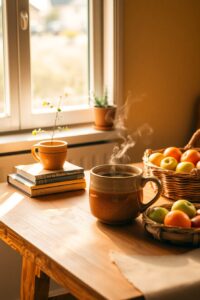 A Serene Morning Coffee Routine – free AI stock image