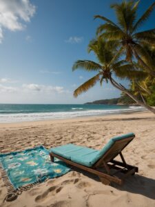 A Serene Morning on a Tropical Beach – free AI stock image