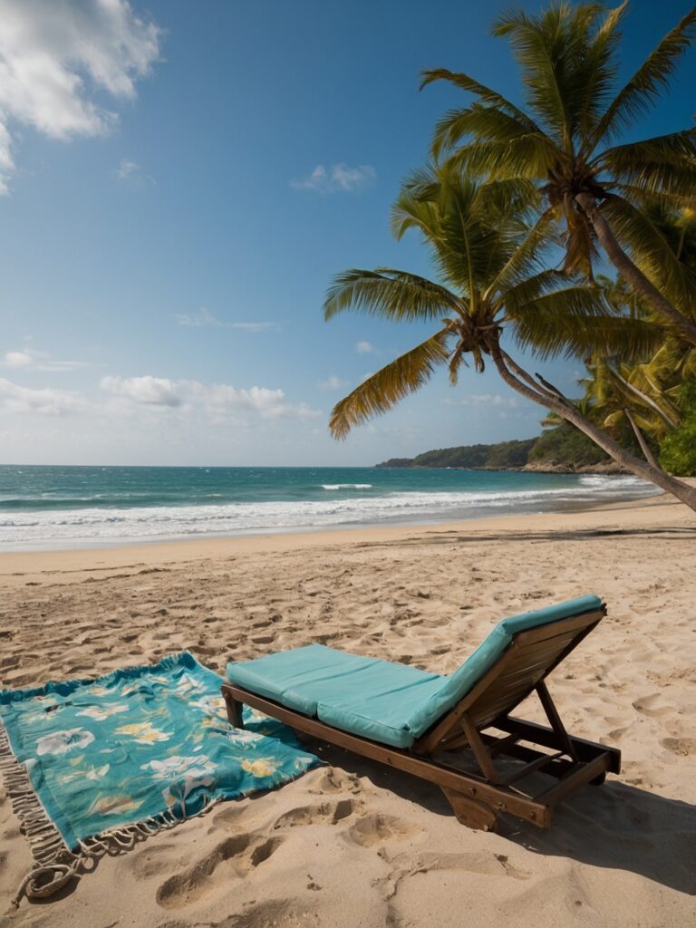 A Serene Morning on a Tropical Beach – free AI stock image