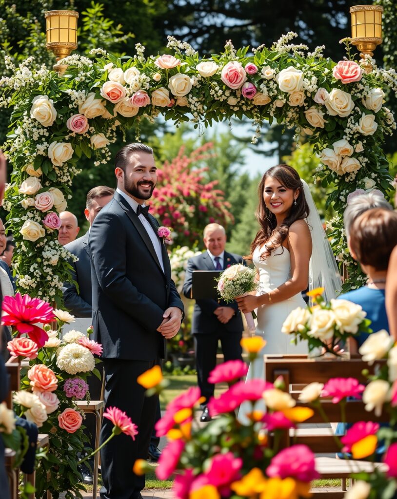 A Serene Outdoor Wedding Ceremony – free AI stock image