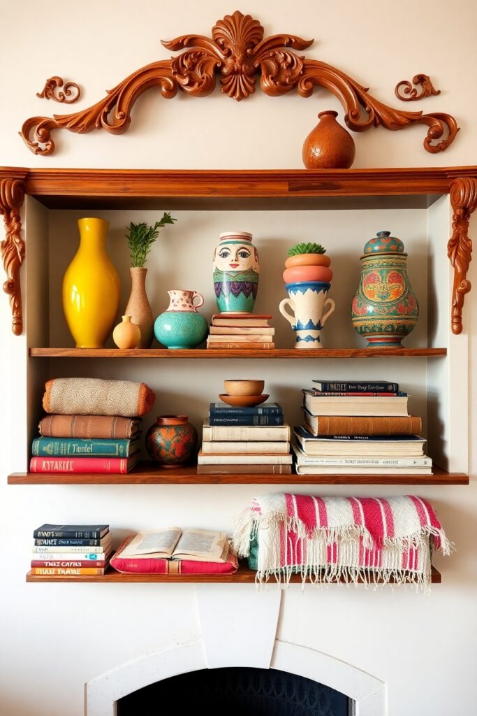 A Shelf of Colorful Everyday Objects – free AI stock image