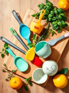 A Still Life of Colorful Kitchen Utensils – free AI stock image