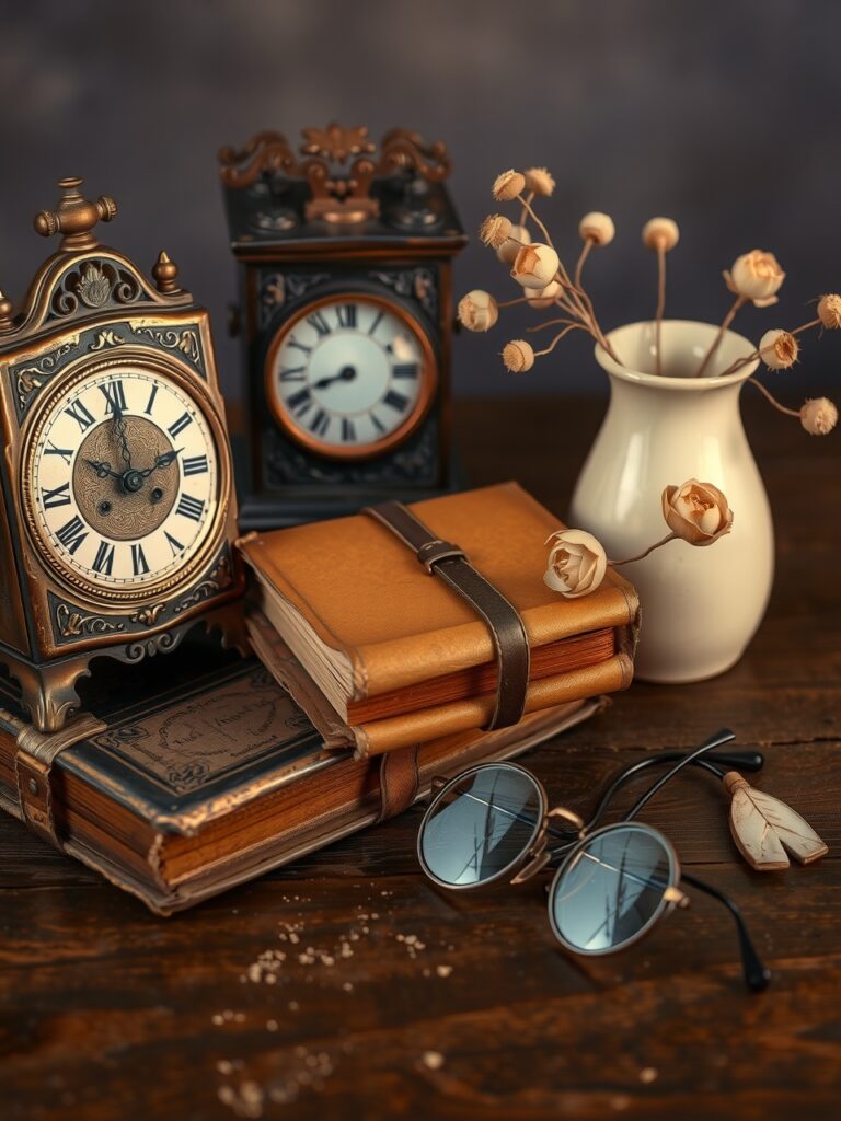 A Still Life of Vintage Objects on Wood – free AI stock image