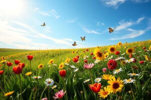 A Symphony of Colorful Flower Blooms – free AI stock image