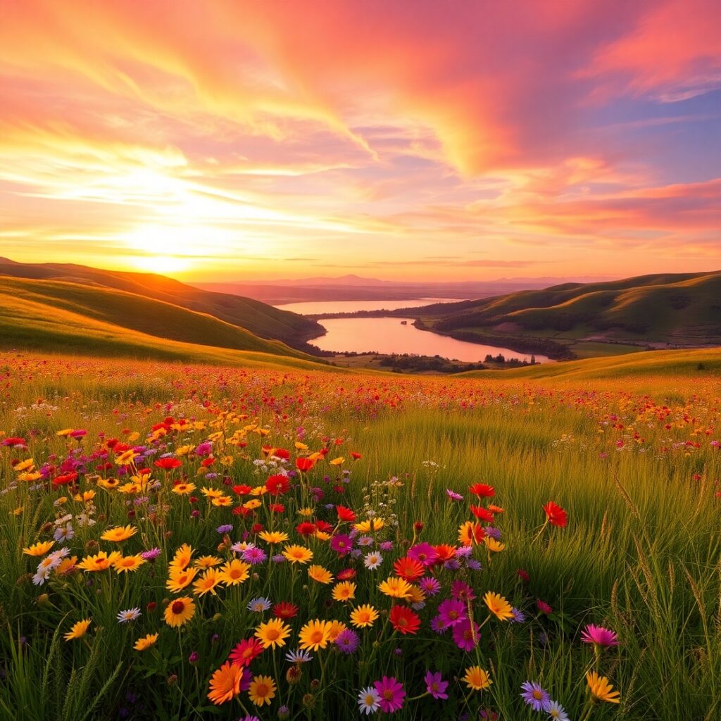 A Symphony of Vibrant Colors in Nature – free AI stock image