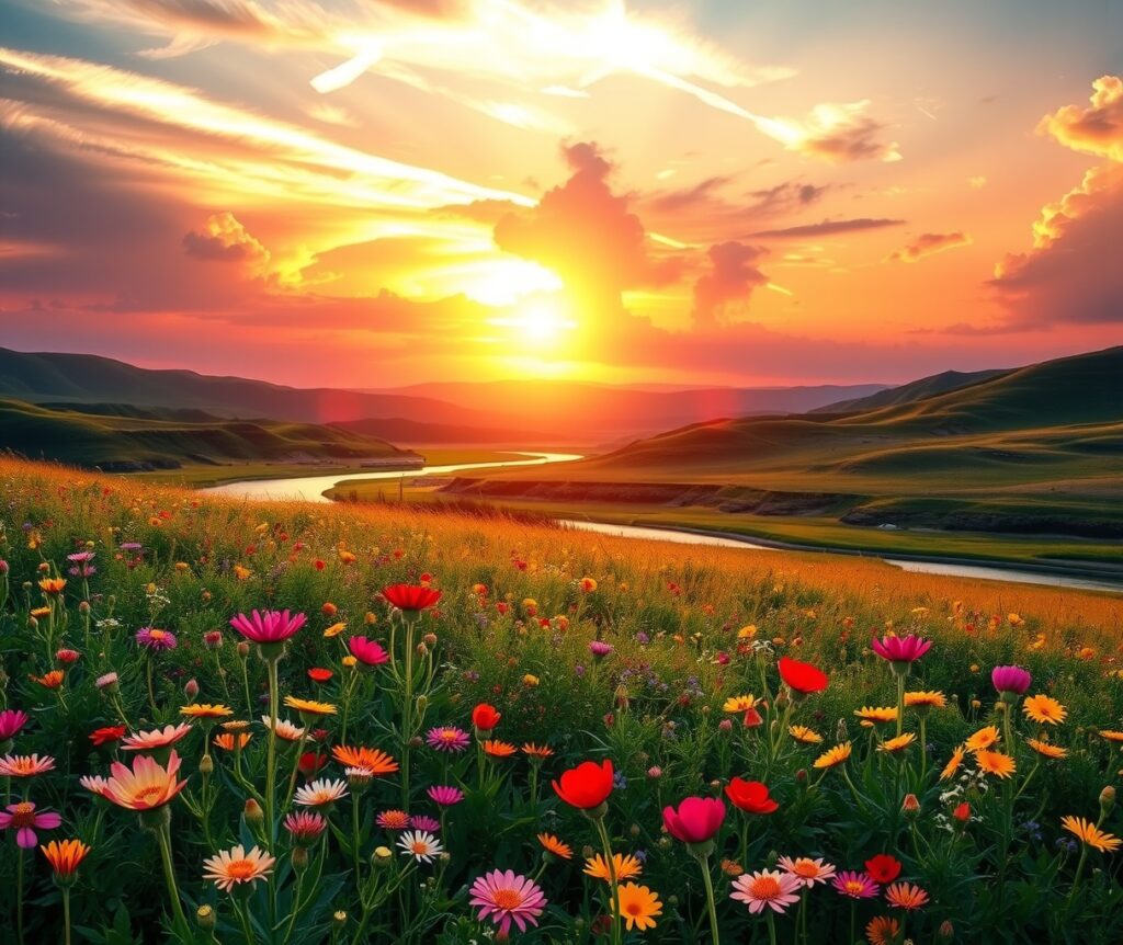 A Symphony of Vibrant Colors in Nature – free AI stock image