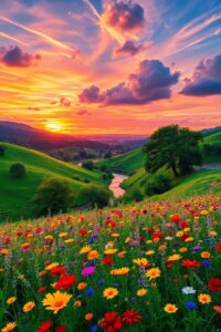 A Symphony of Vibrant Colors in Nature – free AI stock image