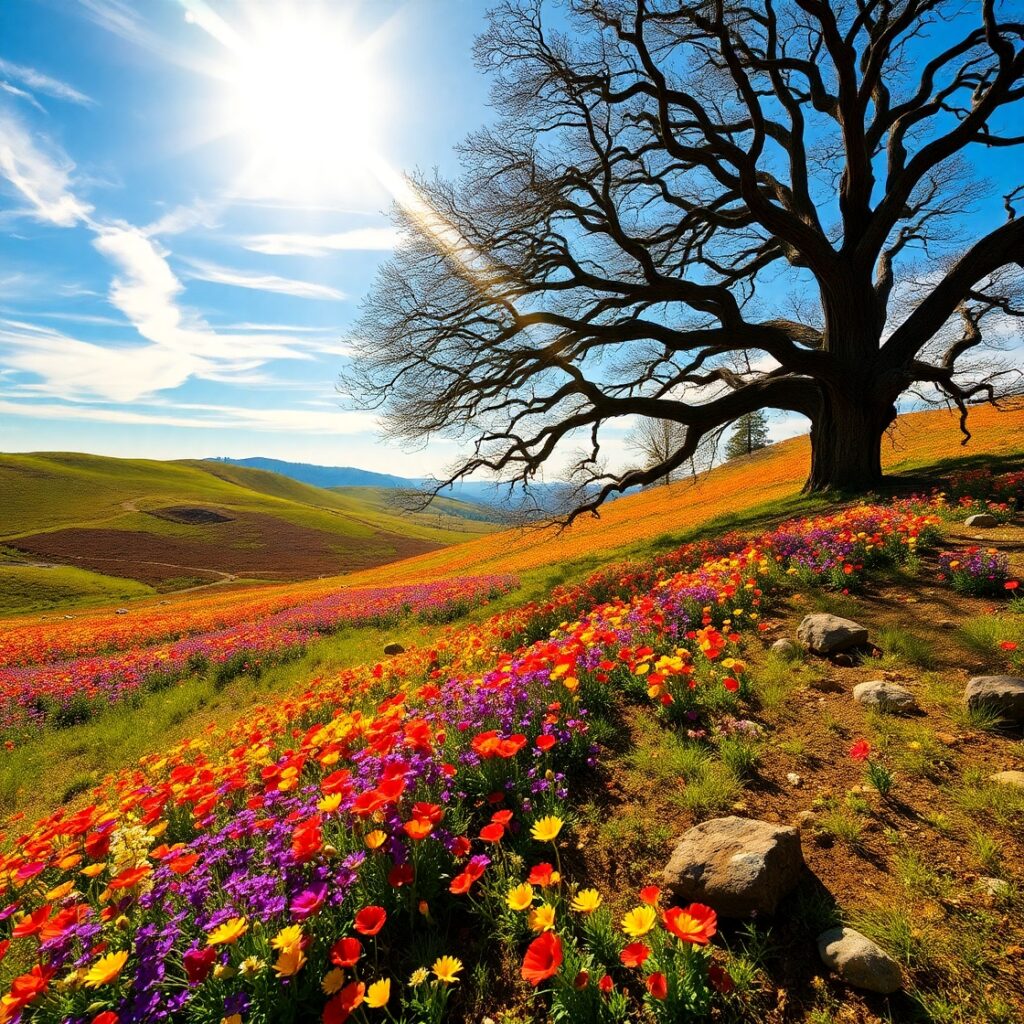 A Symphony of Vibrant Colors in Nature – free AI stock image