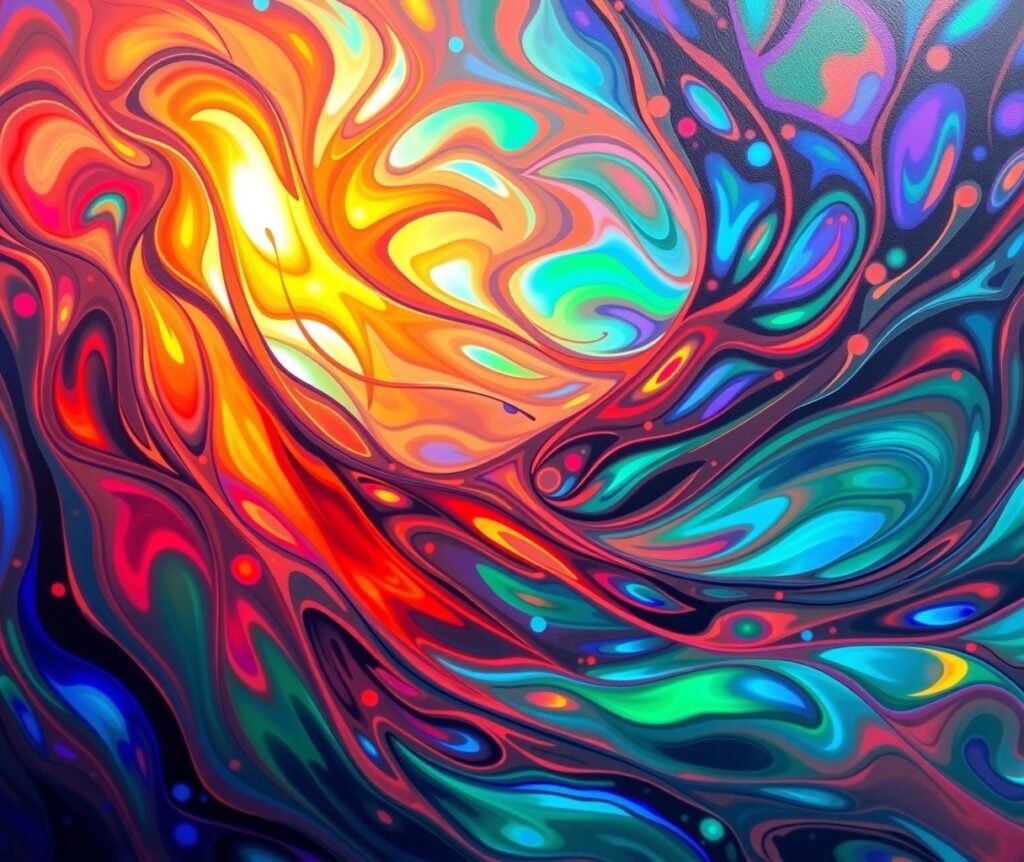 A Symphony of Vibrant Colourful Waves – free AI stock image