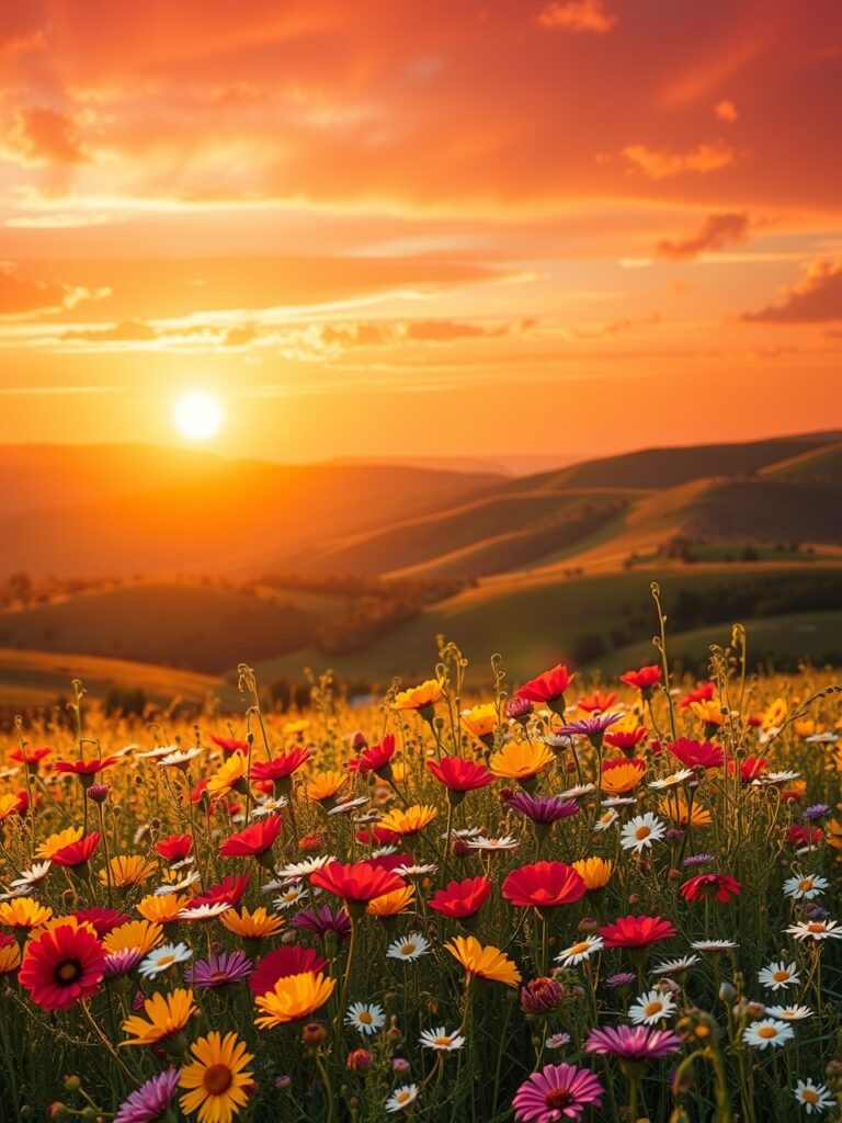 A Symphony of Vibrant Colours in Nature – free AI stock image