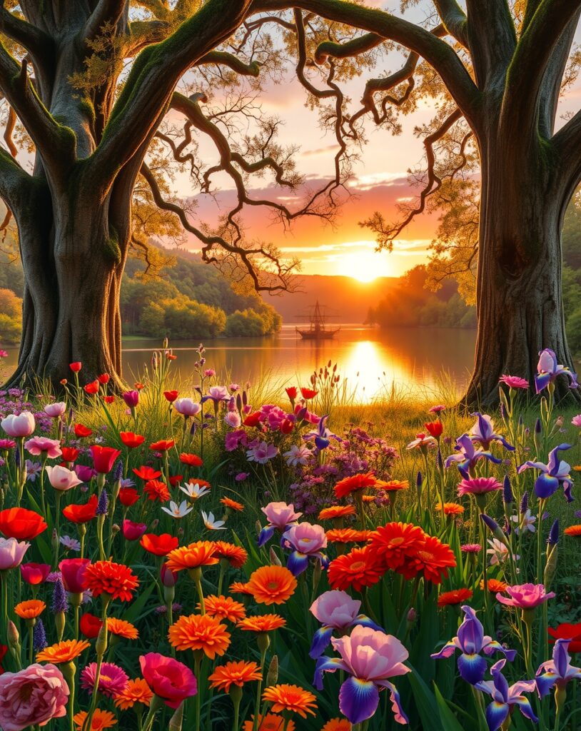 A Symphony of Vibrant Colours in Nature – free AI stock image