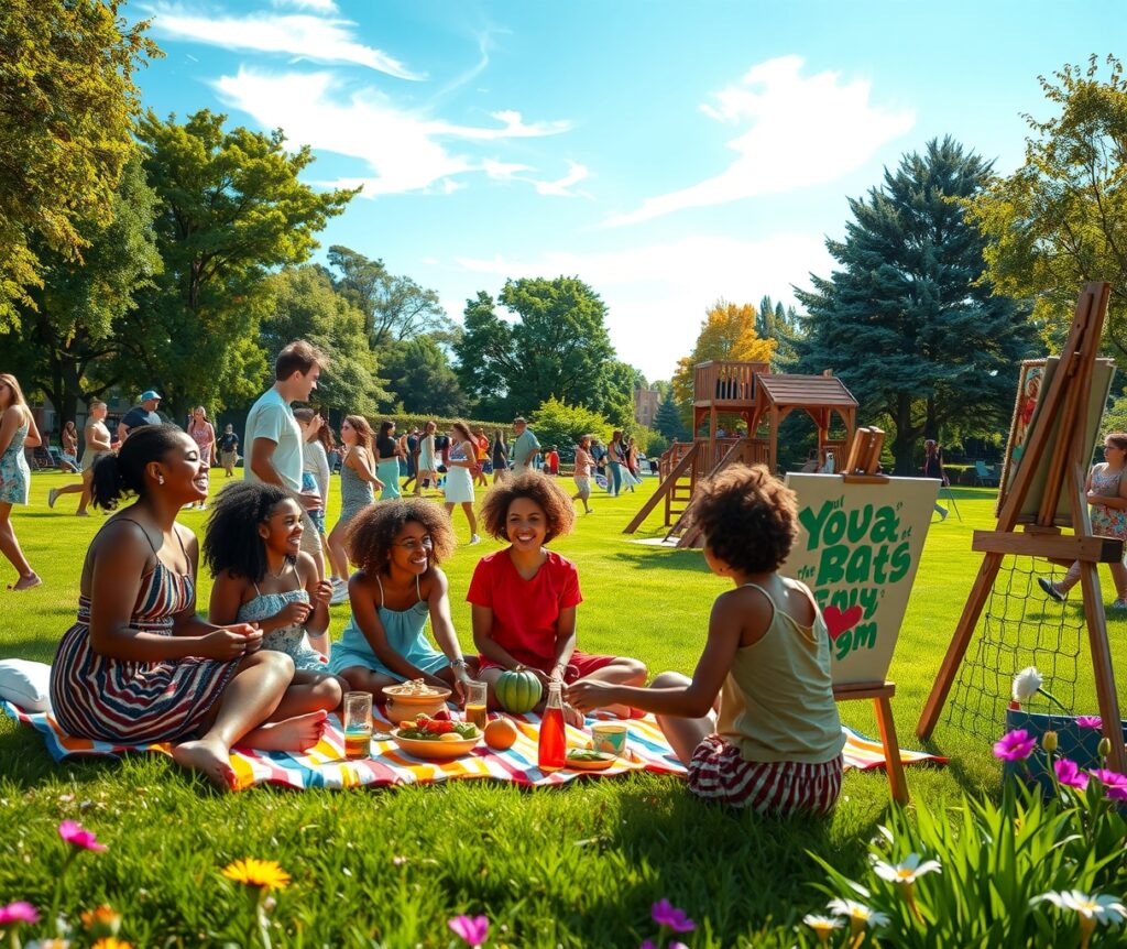 A Vibrant Community Gathering in a Park – free AI stock image