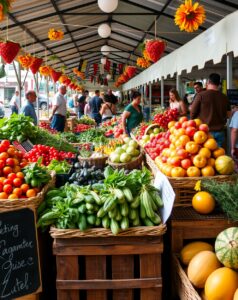 A Vibrant Farmers Market Spread – free AI stock image