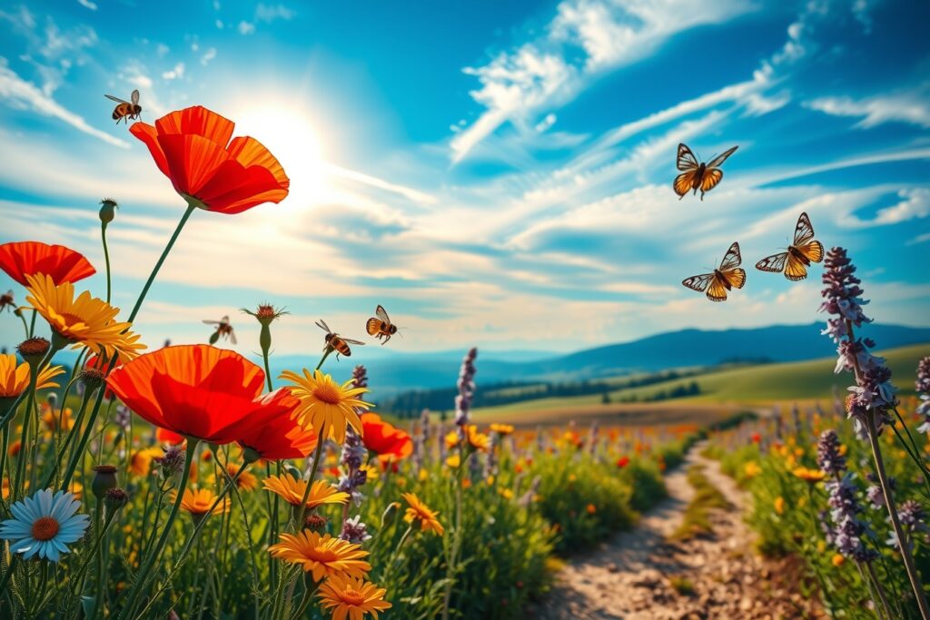 A Vibrant Field of Blooming Wildflowers – free AI stock image