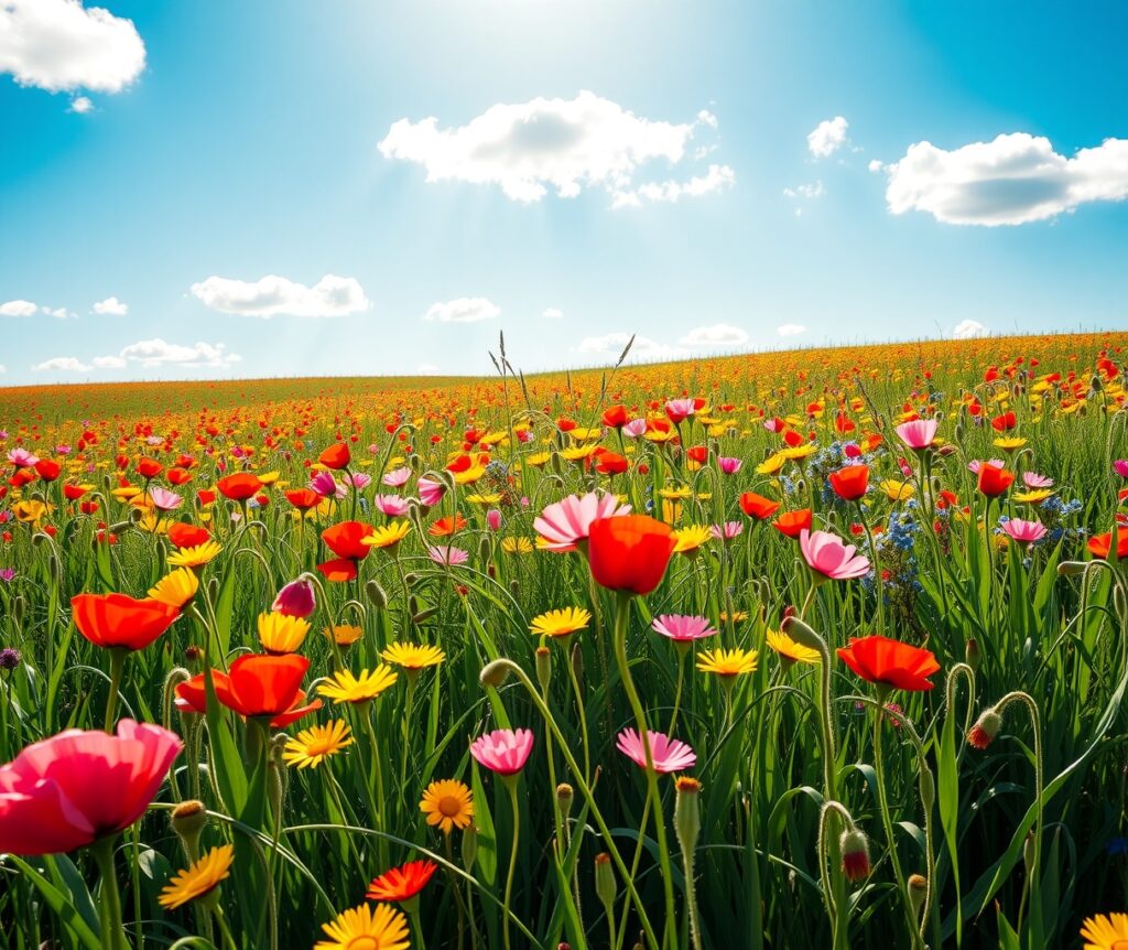 A Vibrant Field of Wildflowers – free AI stock image