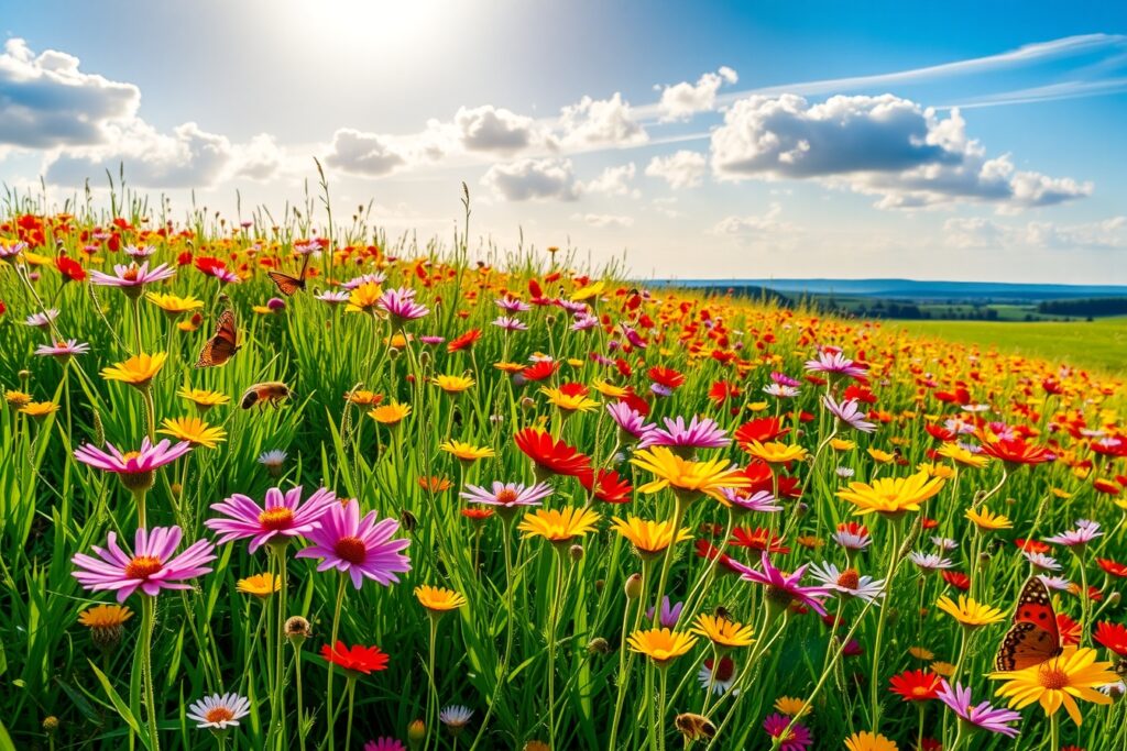 A Vibrant Field of Wildflowers – free AI stock image