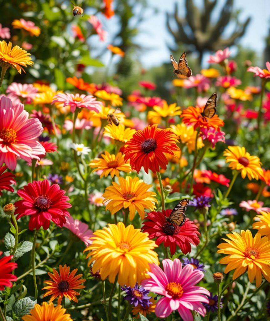 A Vibrant Garden of Blossoming Flowers – free AI stock image