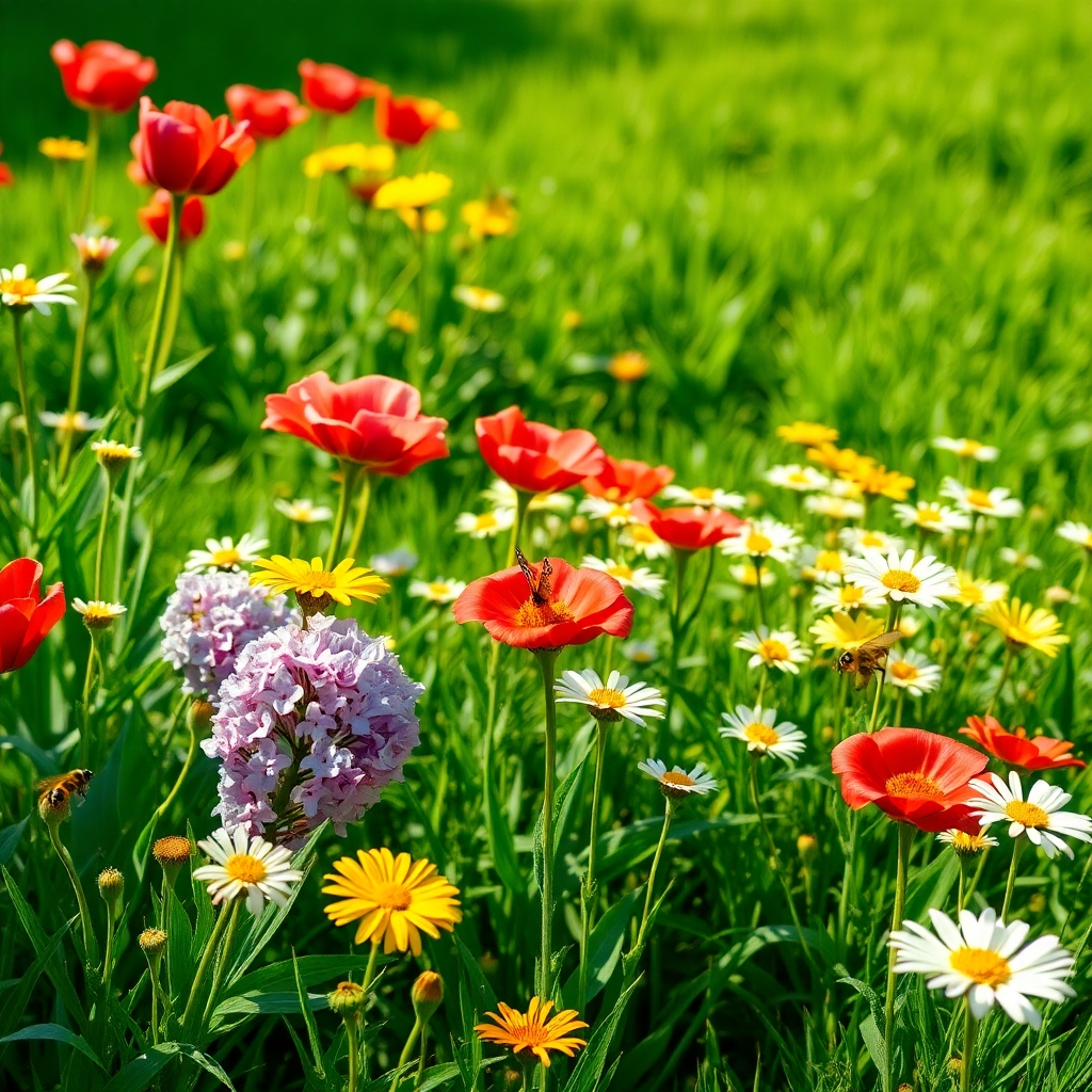 A Vibrant Garden of Colorful Flowers – free AI stock image