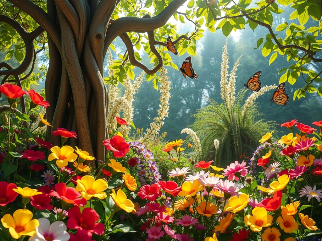 A Vibrant Garden of Colorful Flowers – free AI stock image