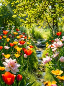 A Vibrant Garden of Colorful Flowers – free AI stock image