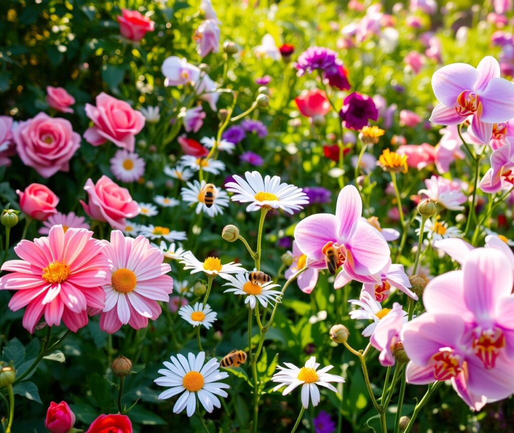 A Vibrant Garden of Colorful Flowers – free AI stock image