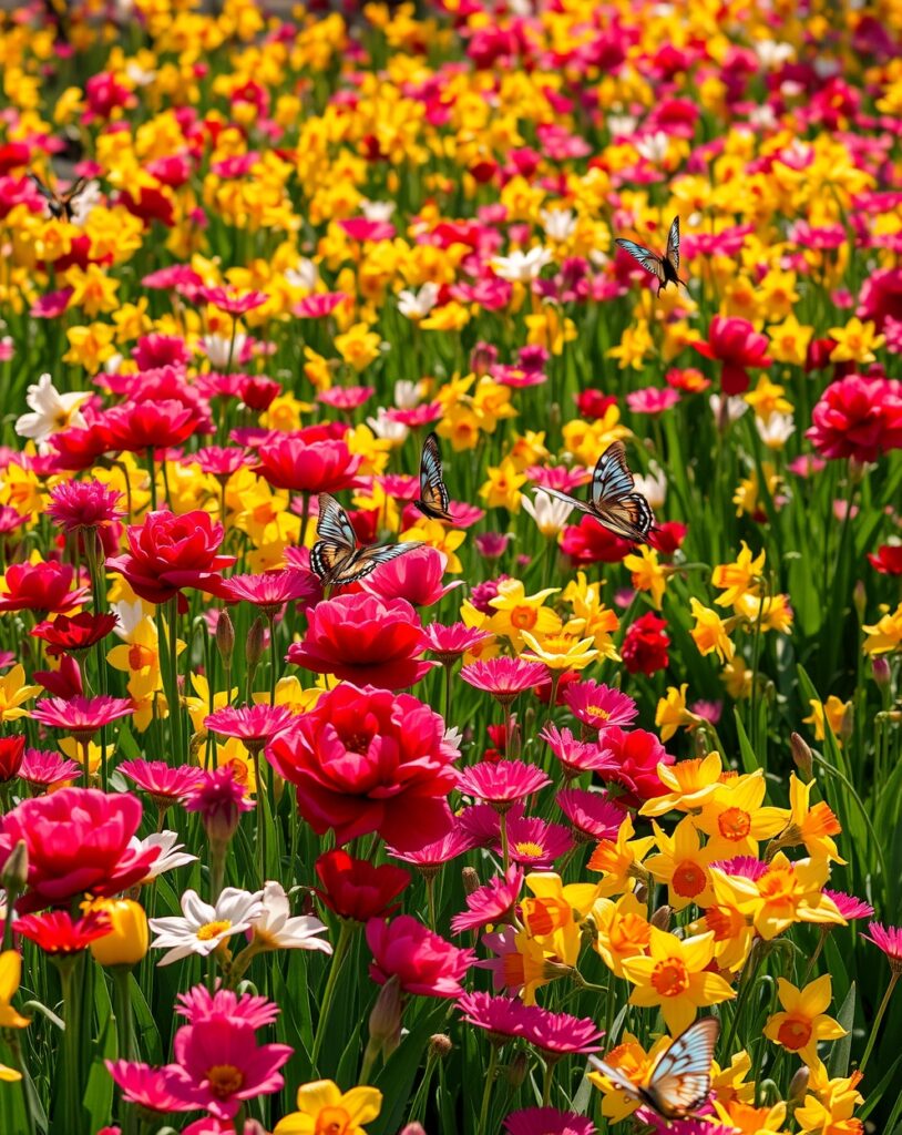 A Vibrant Garden of Colorful Flowers – free AI stock image