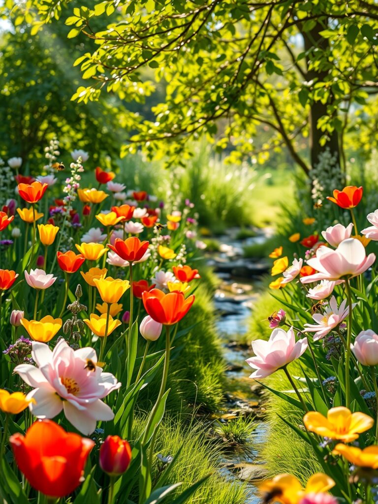 A Vibrant Garden of Colorful Flowers – free AI stock image
