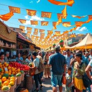 A Vibrant Market Full of Life – free AI stock image