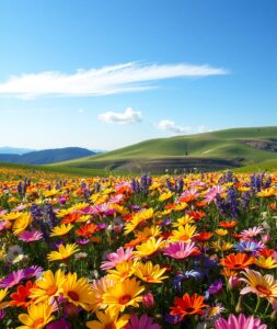 A Vibrant Meadow of Blooming Flowers – free AI stock image