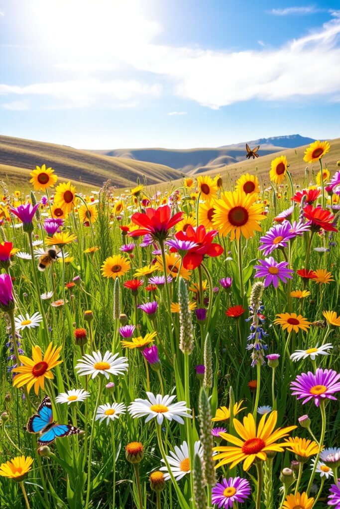 A Vibrant Meadow of Colorful Flowers – free AI stock image