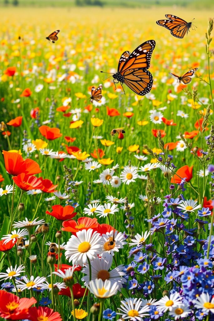 A Vibrant Meadow of Colorful Flowers – free AI stock image